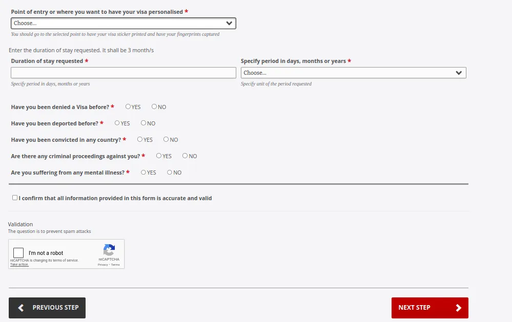 Uganda Immigration Portal application form for East Africa Tourist Visa