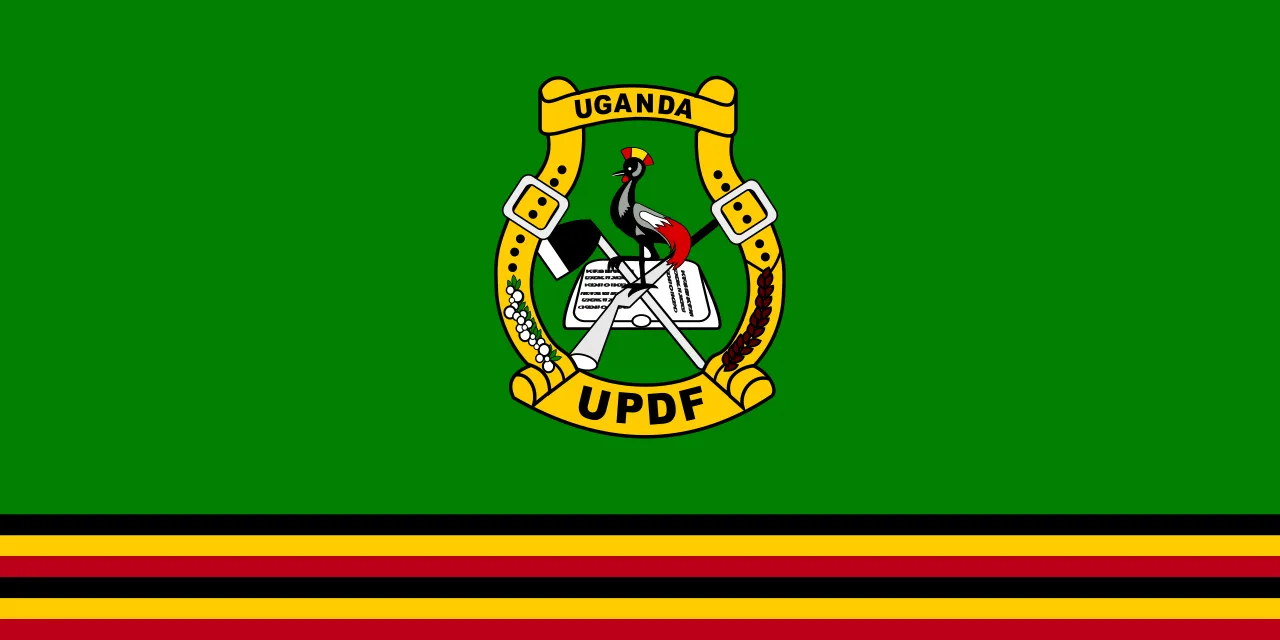 Uganda People's Defence Force Flag UPDF flag with green and light blue diagonal division
