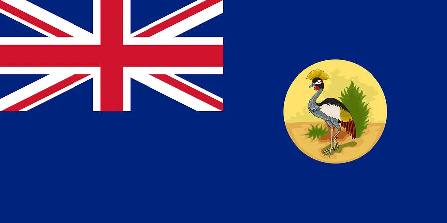 Uganda Protectorate Flag 1914-1962 Uganda Protectorate flag with British Blue Ensign and grey crowned crane