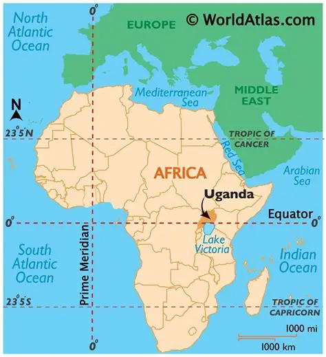 Map of Africa highlighting Uganda's location in East-Central Africa Map of Africa highlighting Uganda's location in East-Central Africa