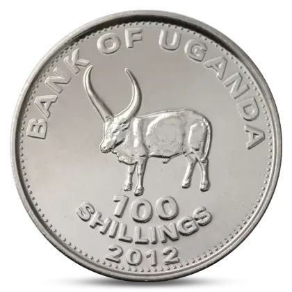 Silver 100 Ugandan Shilling coin